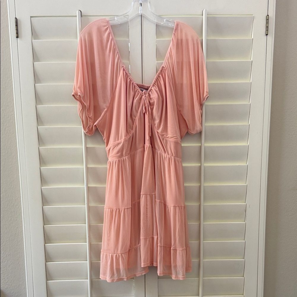 Tinsel Blush Pink Dress with Front Tie